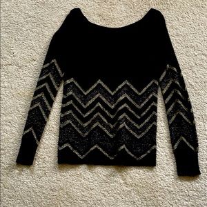 Black and Gold Chevron sweater